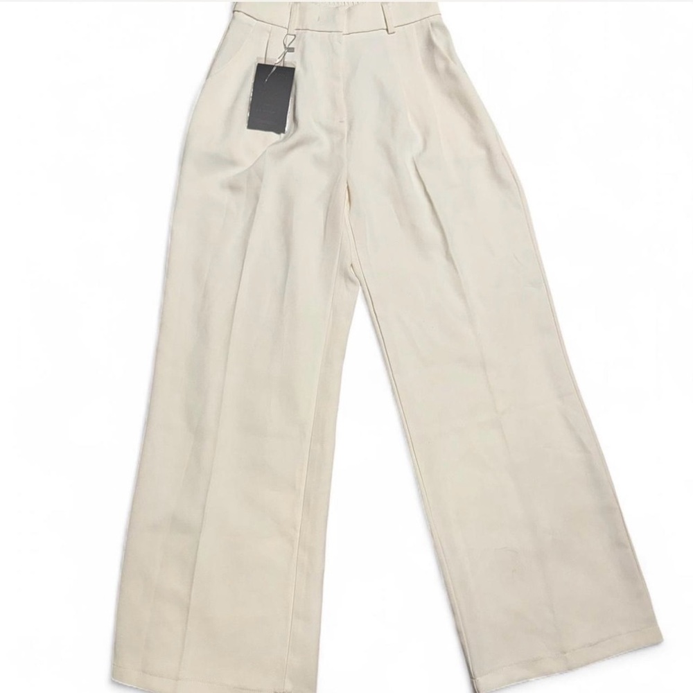 Elegant Cream Wide-Leg Trousers